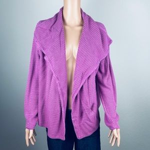 Eileen Fisher Open Front Silk Cardigan XL